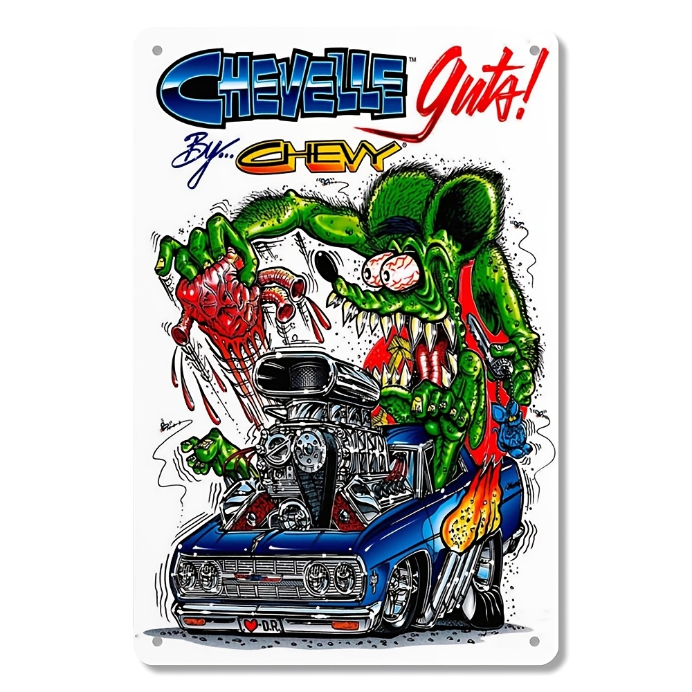 Vintage Collectible Show - Seni Dinding Logam Hot Rod Rat