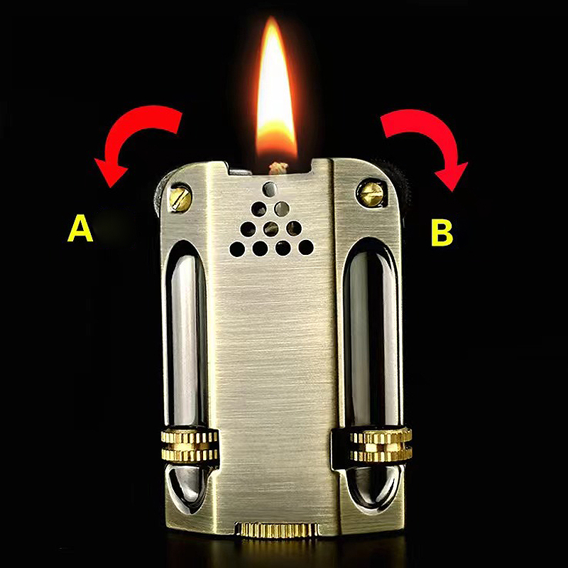 Vintage Collectible Lighters - Vintage Zinc Alloy Dual Flint roda