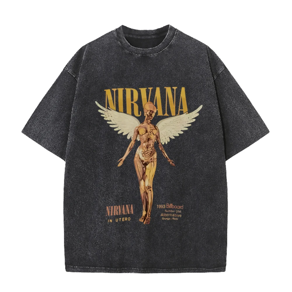 Vintage Things Collection - Kaos Oversize Retro Acid Wash Nirvana