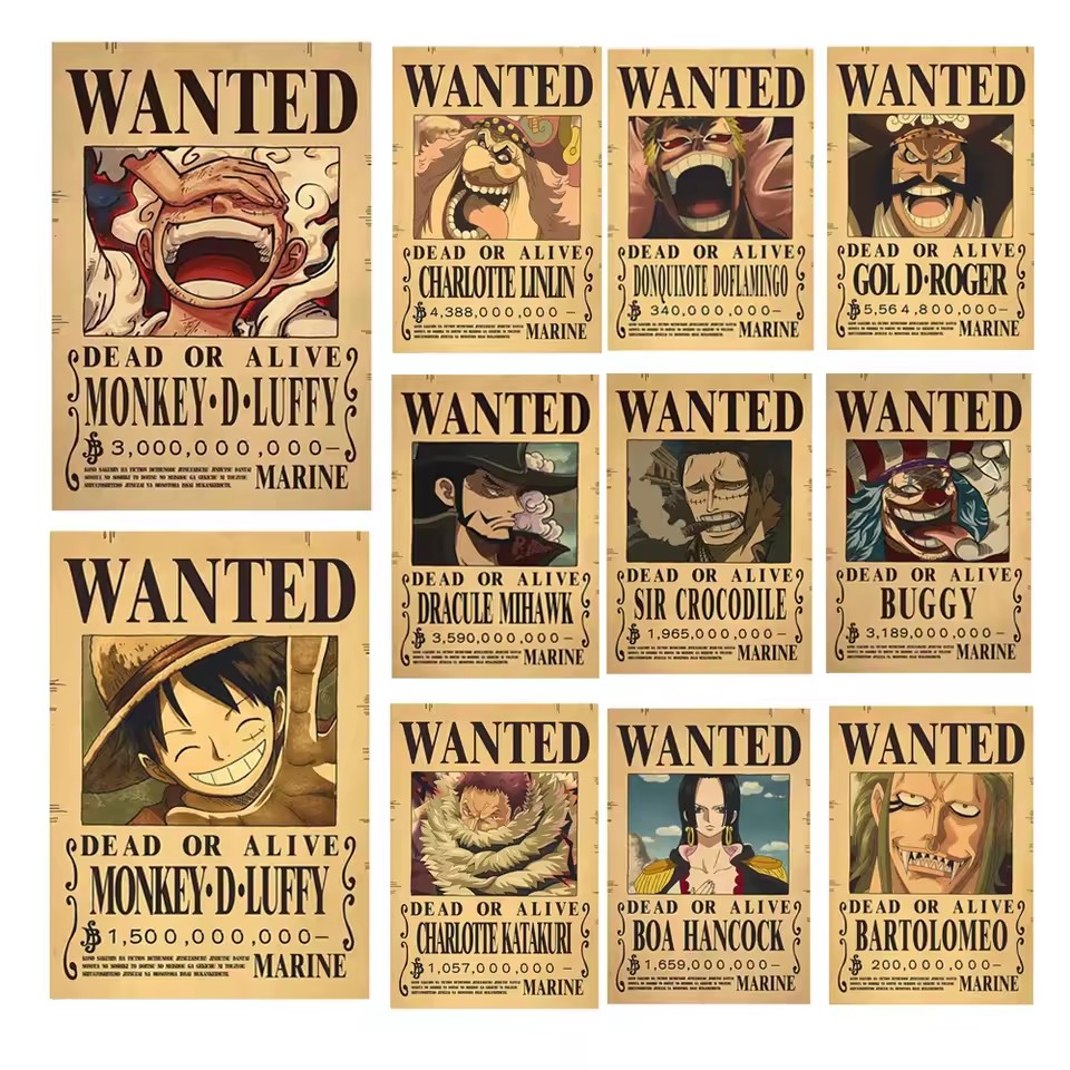 Vintage Game Collection - Poster Anime One Piece Bounty Wanted