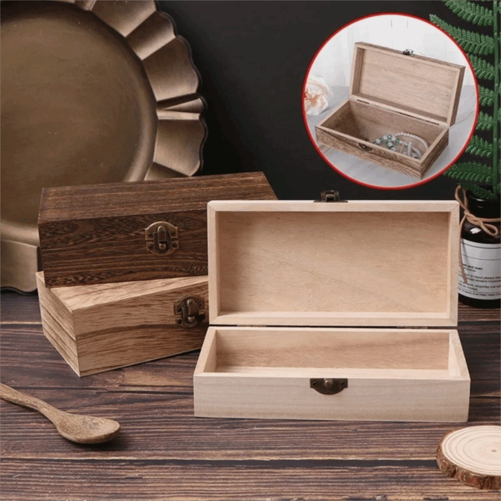 Vintage Collectible Show - Kotak Kemasan Hadiah Kayu Serbaguna Vintage