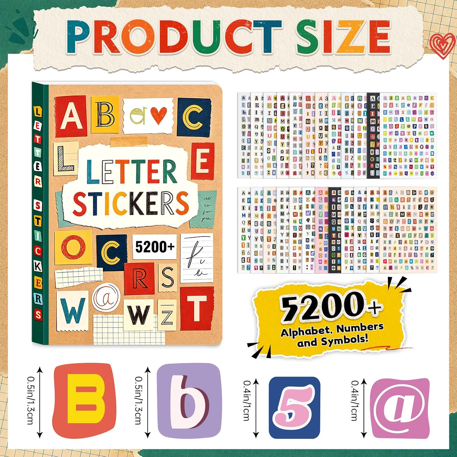 5200Pcs+/48Lembar Stiker Alfab - Vintage Collectible Books ulasan dan harga