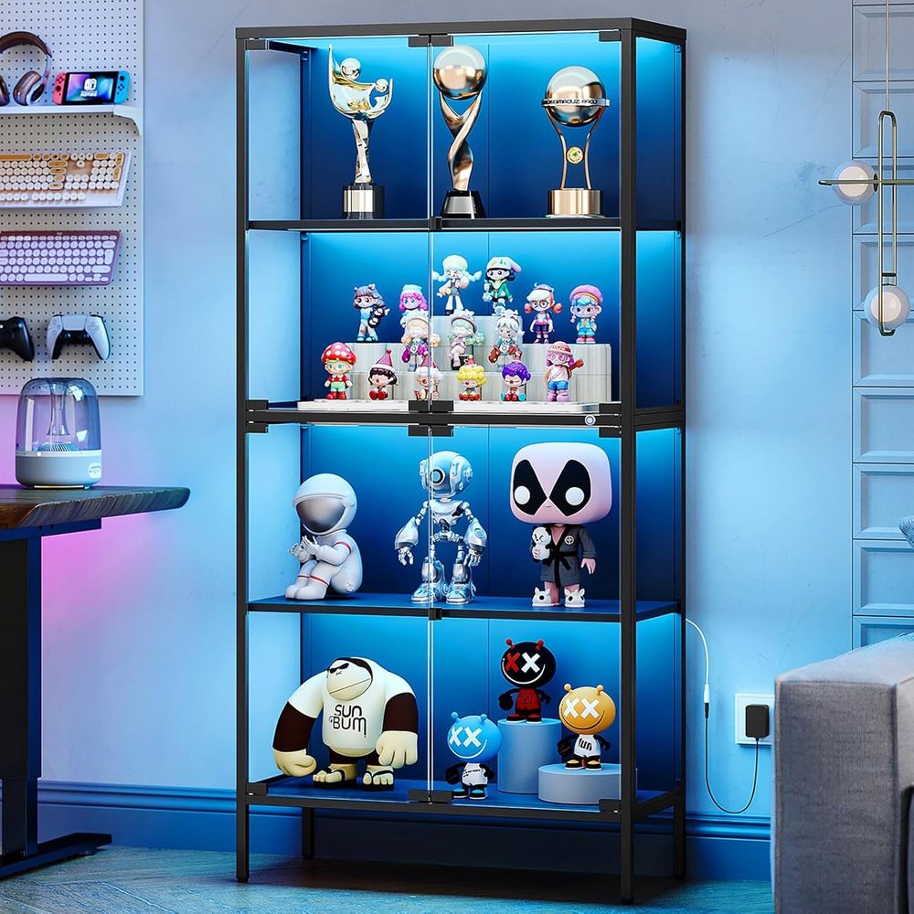 Lemari pajangan kaca dengan 65 - Collectible & Vintage Dolls For Christmas ulasan dan harga