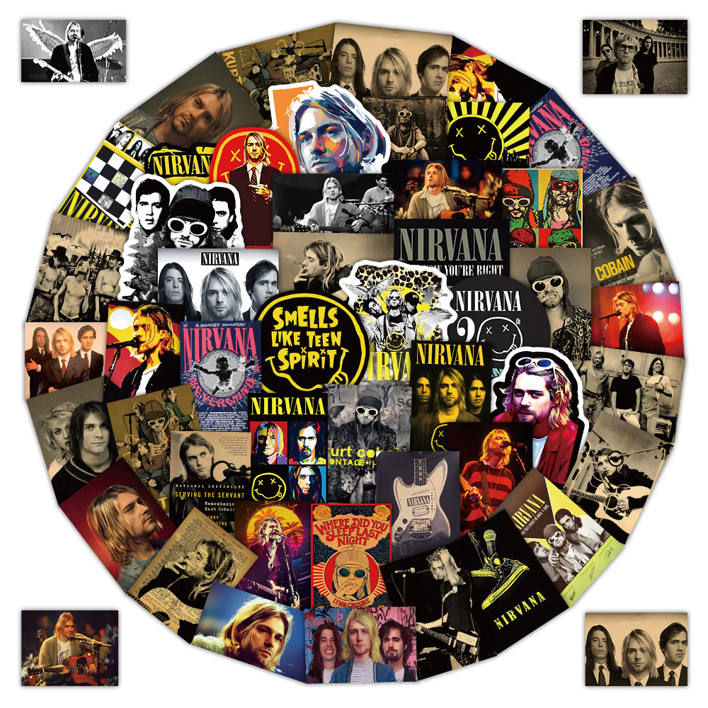 52 Buah Stiker Band Nirvana -  - Vintage Things Collection ulasan dan harga