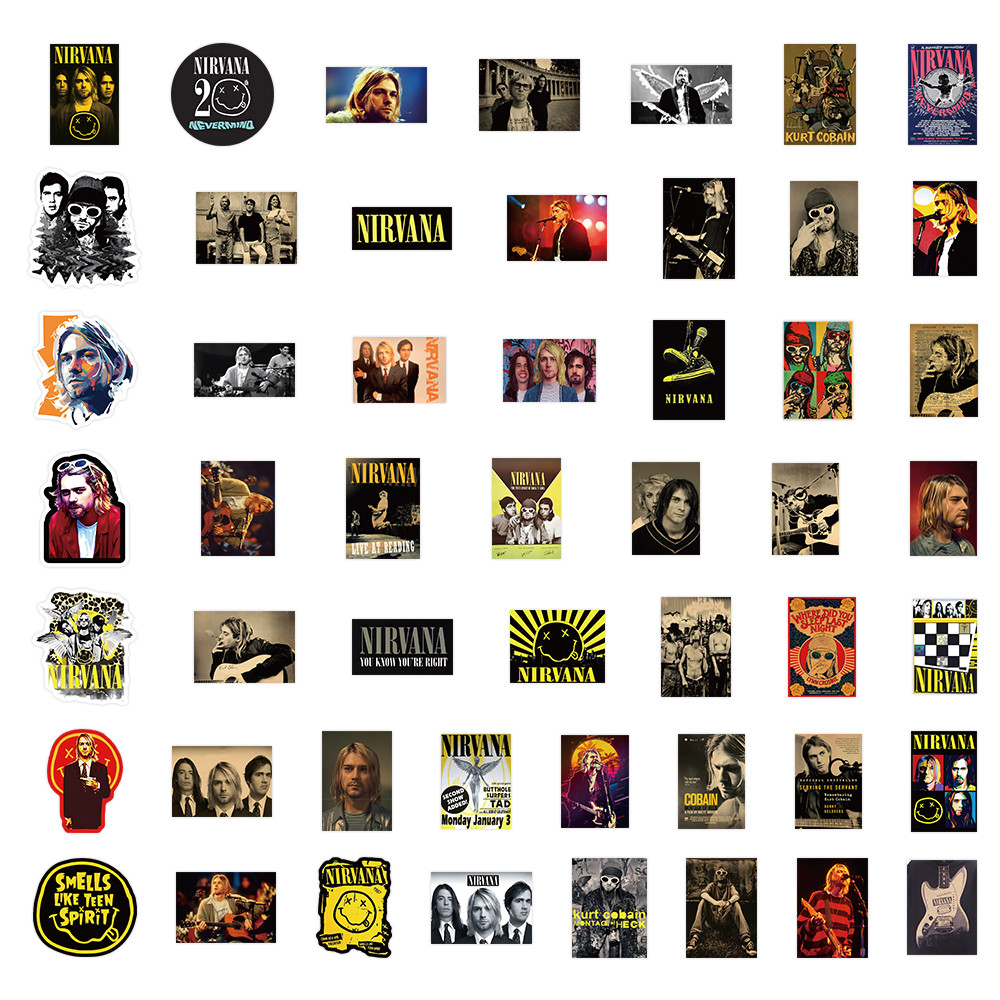 52 Buah Stiker Band Nirvana -  - Vintage Things Collection ulasan dan harga