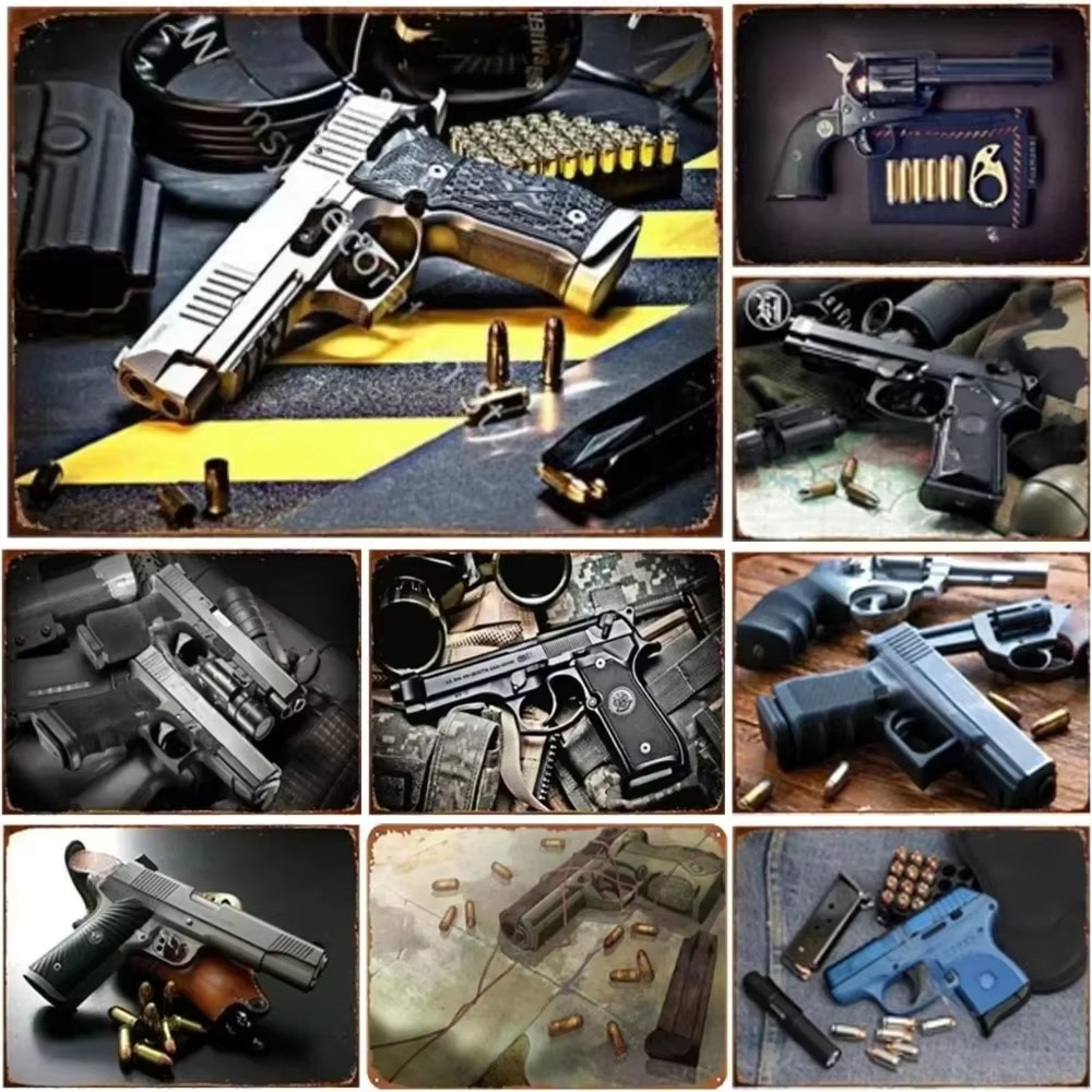 Papan Logam Pistol Airsoft Ret - Vintage Collectible & Vintage Dolls ulasan dan harga