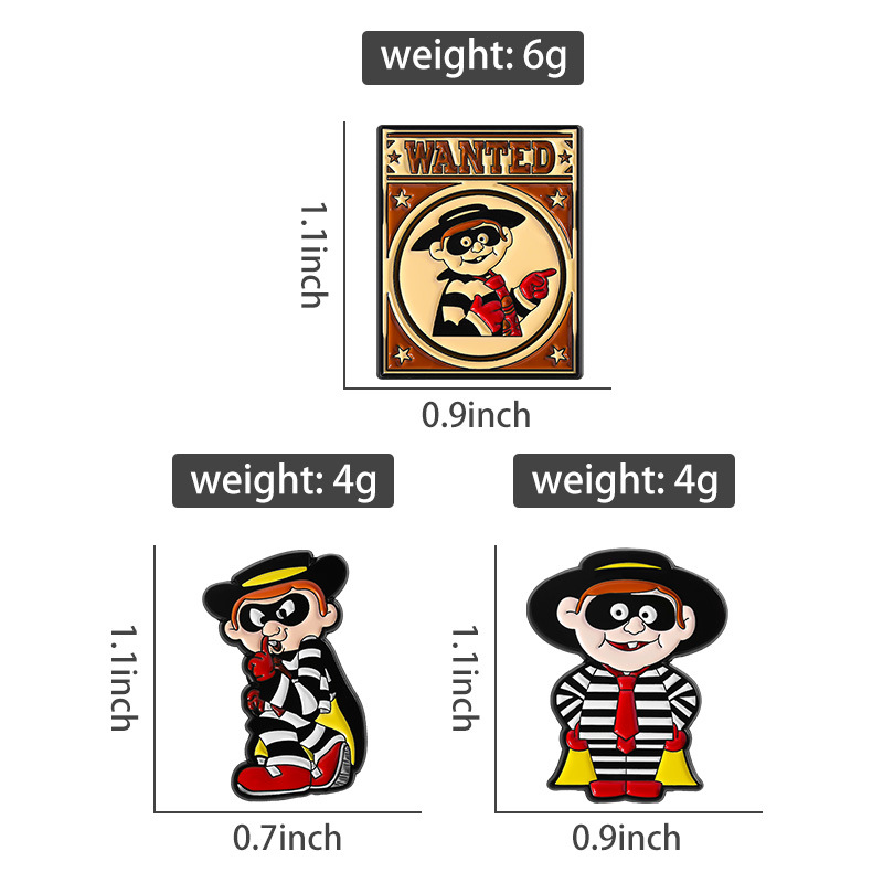 Set Pin Enamel Hamburglar Vint - Collectible Vintage Brooches ulasan dan harga